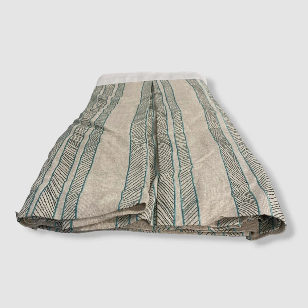 $625 Jane Wilner Designs Blue Aqua Bally Stripe King Dust Skit